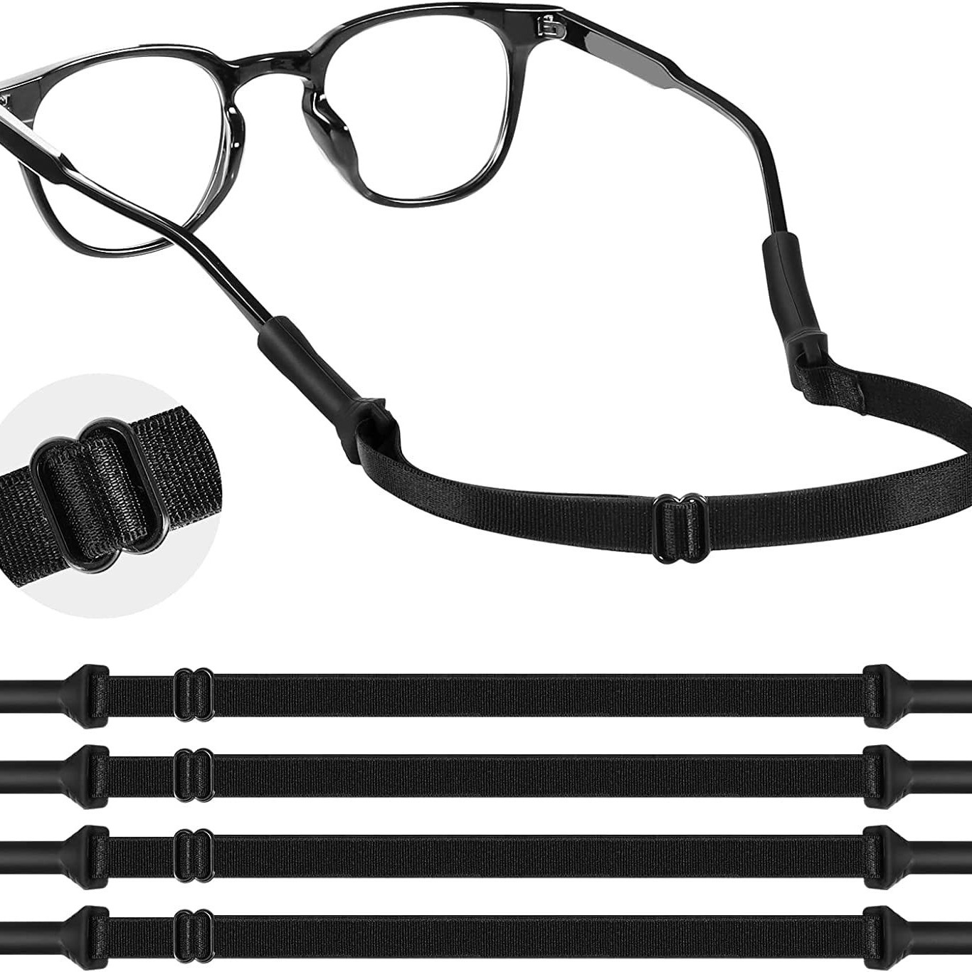 Sunglass Retainer Cord - สายรัดแว่นตาสำหรับผู้ใหญ่ 4 ชิ้น (8.3-13 นิ้ว) -
