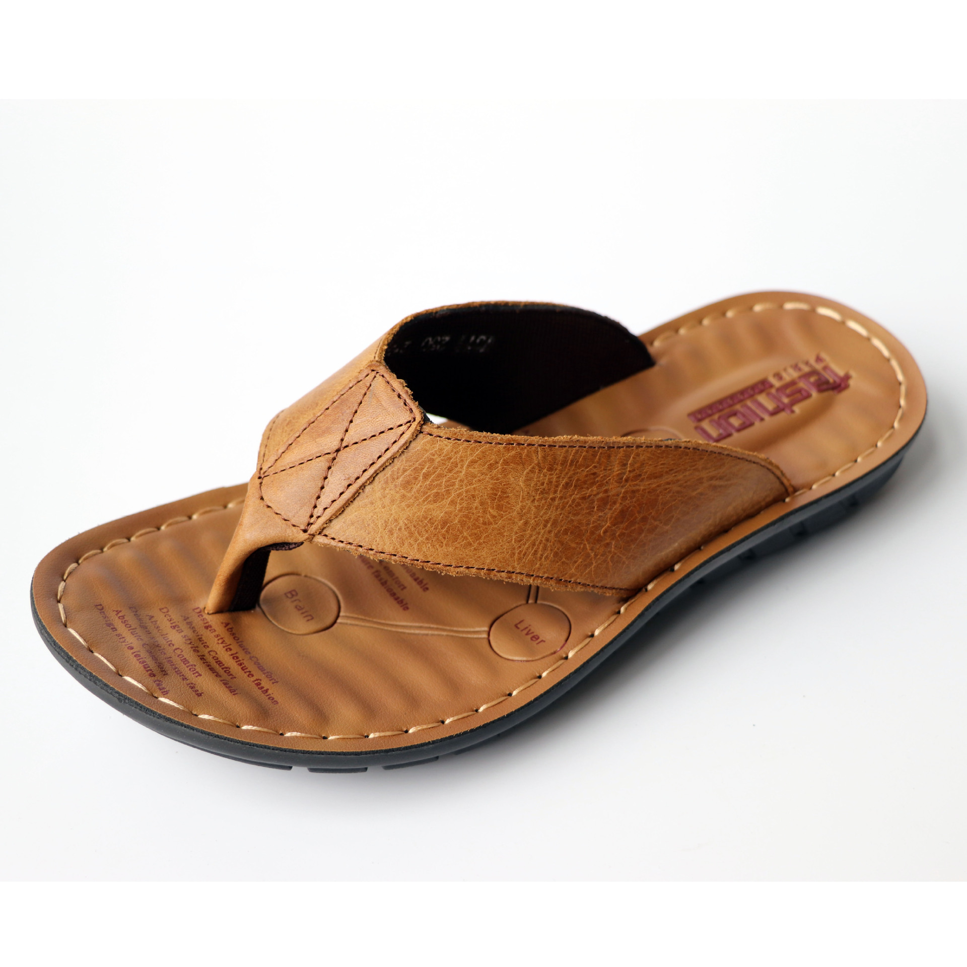 รองเท้าแตะหนังผู้ชาย รุ่นปี 20 - Flip Flop Leather Men บทวิจารณ์และราคา