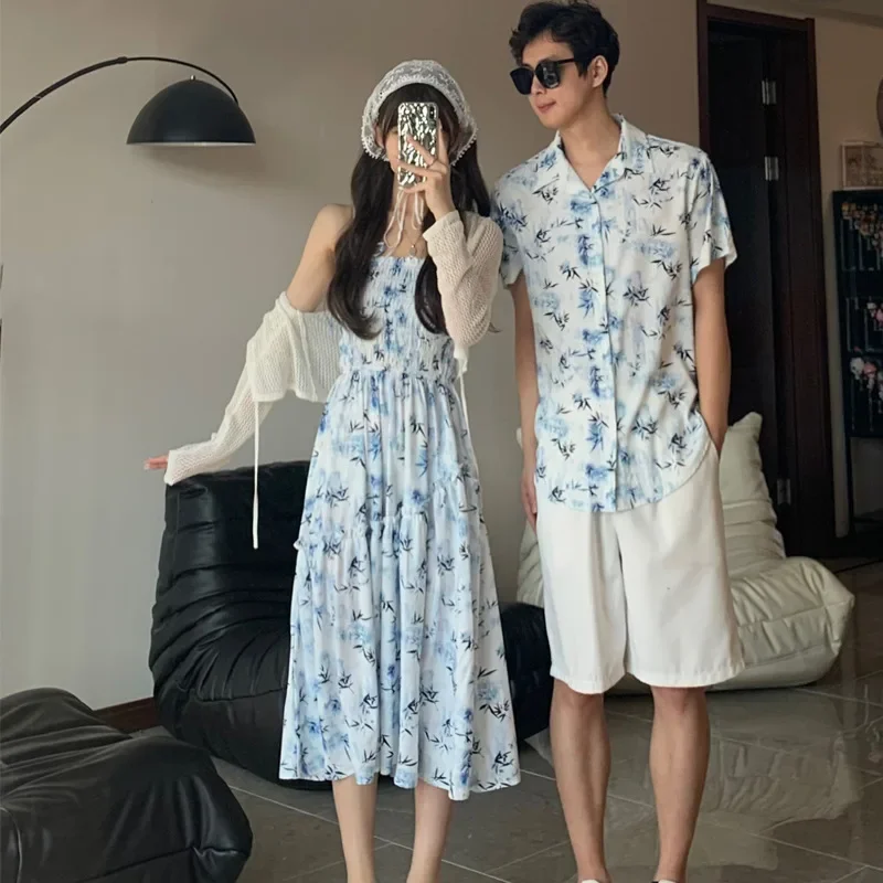 รีสอร์ทคู่ดูพ่อแม่และลูกเสื้อผ - Resort Shirt Floral บทวิจารณ์และราคา