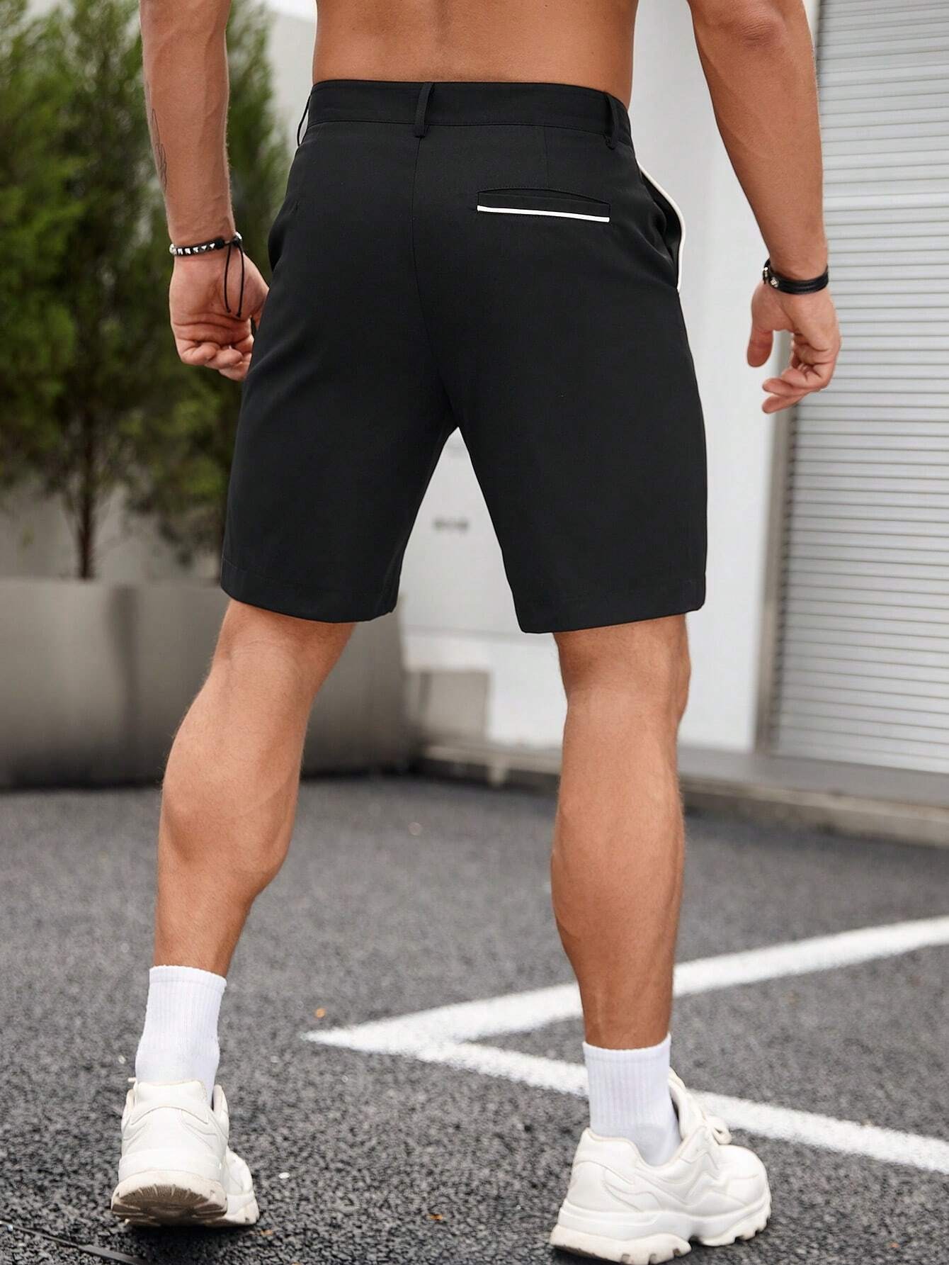 กางเกงขาสั้นชิโน่ชาย แต่งขอบตั - Shorts Chino Slim บทวิจารณ์และราคา